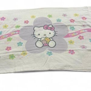2001 Sanrio Hello Kitty Floral Print Purple and Pink Standard Pillowcase